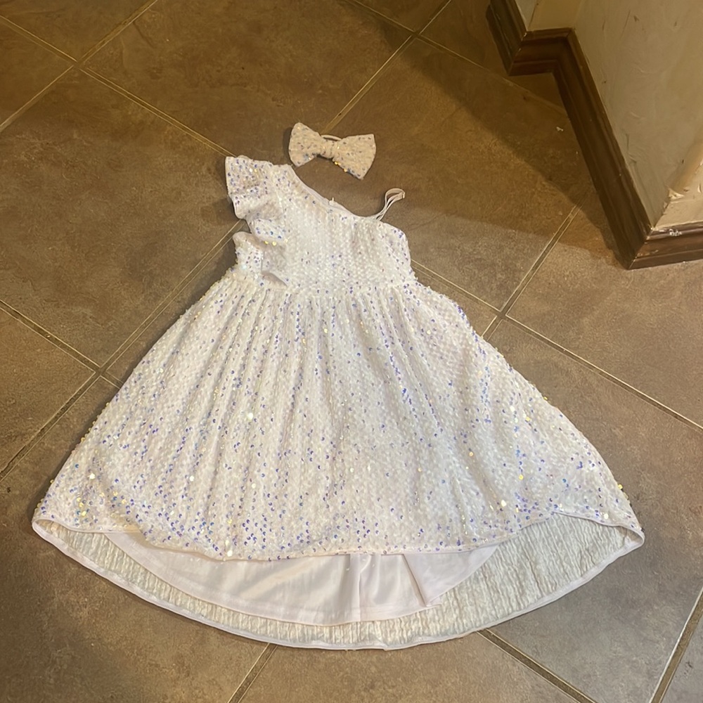 Like New GRACE KARIN Bow/Dress sequin Combo! Child 7